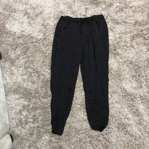 Black cotton joggers